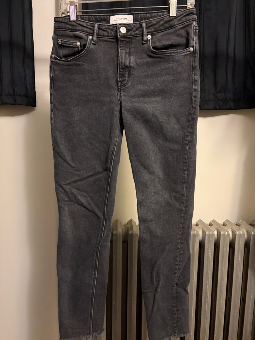 Zara Dark Gray Skinny Jeans - Raw Hem